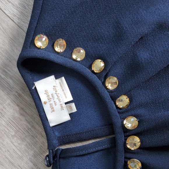 Kate spade Navy Top with Gold Accents and Floral Skirt - Picture 4 of 5